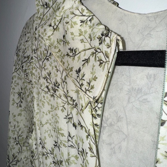 GIAMBATTISTA VALLI silk ruffled leaf print low high dress - Picture 6 of 7